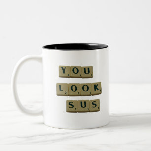 Sie sehen SUS Letter Tiles Great Quotes Geschenk Zweifarbige Tasse