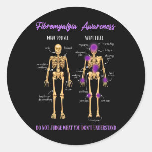 Sie sehen, was ich fühle Skeletton Fibromyalgie Aw Runder Aufkleber