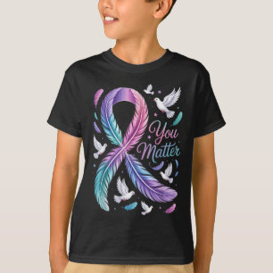 Sie Selbstmordaufmerksamkeits-Schleife Taube Psych T-Shirt