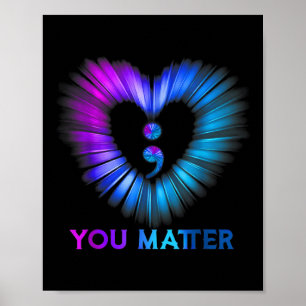 Sie Selbstmordbewusstsein und Prävention Semikolon Poster
