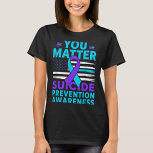 Sie Selbstmordprävention Bewusstsein Türkis Lila B T-Shirt