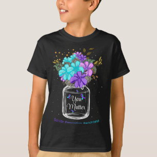 Sie Selbstmordpräventionen Blume Lila Band Unterst T-Shirt