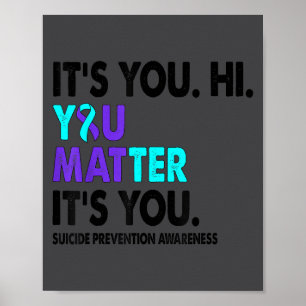 Sie Selbstmordpräventionsbewusstsein Türkis Lila B Poster
