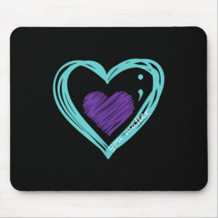 Sie Selbstmordpräventionsbewusstsein Türkis Lila H Mousepad