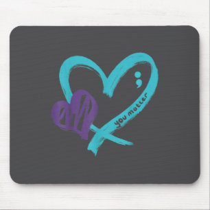 Sie Selbstmordpräventionsbewusstsein Türkis Lila H Mousepad