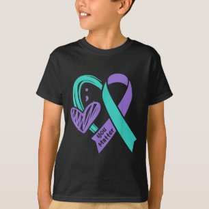 Sie Selbstmordpräventionsbewusstsein Türkis Lila H T-Shirt