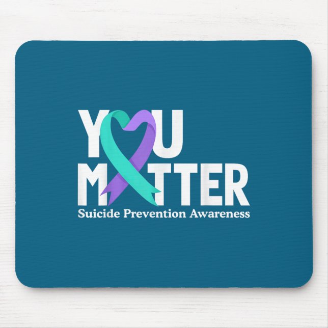 Sie Selbstmordpräventionsbewusstsein Türkis & Lila Mousepad (Vorne)