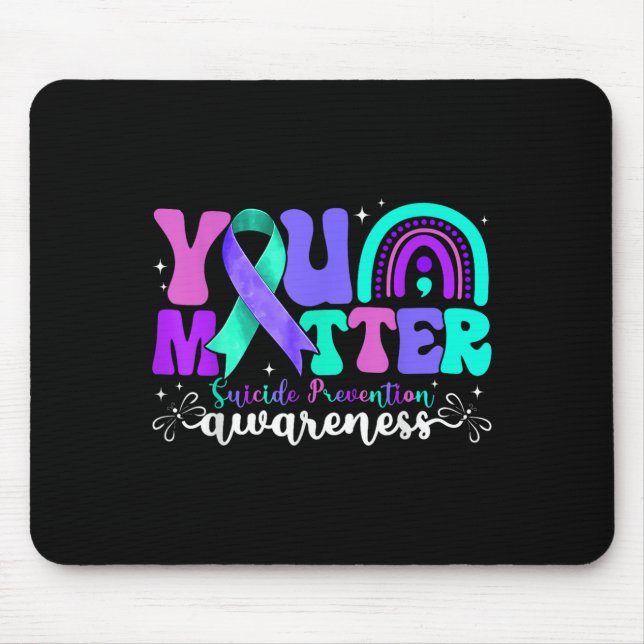 Sie Selbstmordpräventionsbewusstsein Türkis & Lila Mousepad (Vorne)
