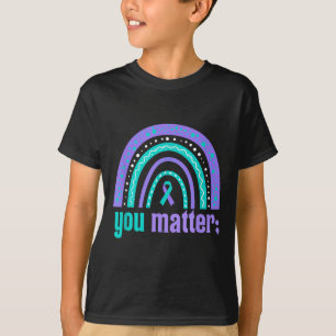 Sie Selbstmordpräventionsbewusstsein Türkis Lila R T-Shirt