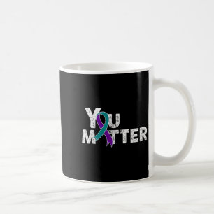 Sie Selbstmordpräventionsmonat Türkis Lila Band Gi Kaffeetasse