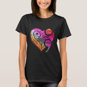 Sie Semicolon Herz Mental Health Awareness T-Shirt