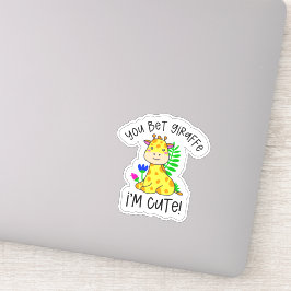 Sie setzen Giraffe, ich bin Niedlich Aufkleber