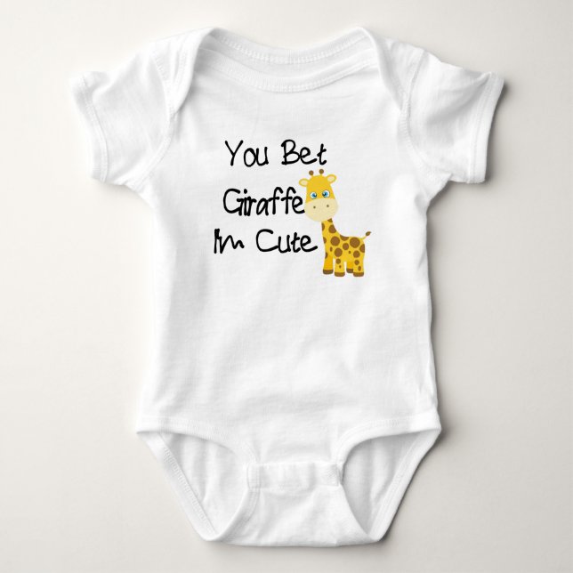 Sie setzen Giraffe, ich bin Niedlich™ Baby Bodysui Strampler (Vorderseite)