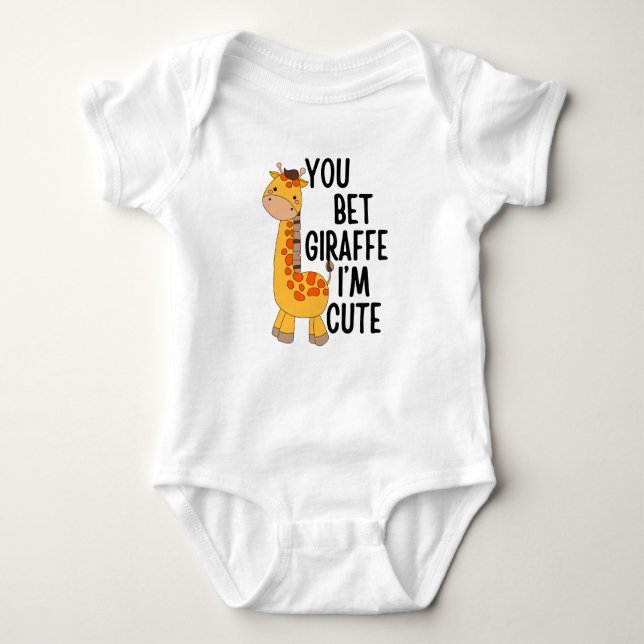 Sie setzen Giraffe, ich bin Niedlich, Funny Animal Baby Strampler (Vorderseite)