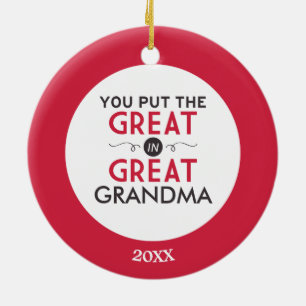 Sie setzten das große in große Großmutter ein Keramikornament