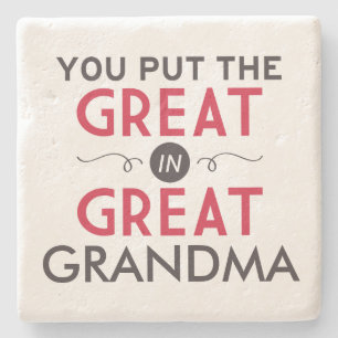 Sie setzten das große in große Großmutter ein Steinuntersetzer