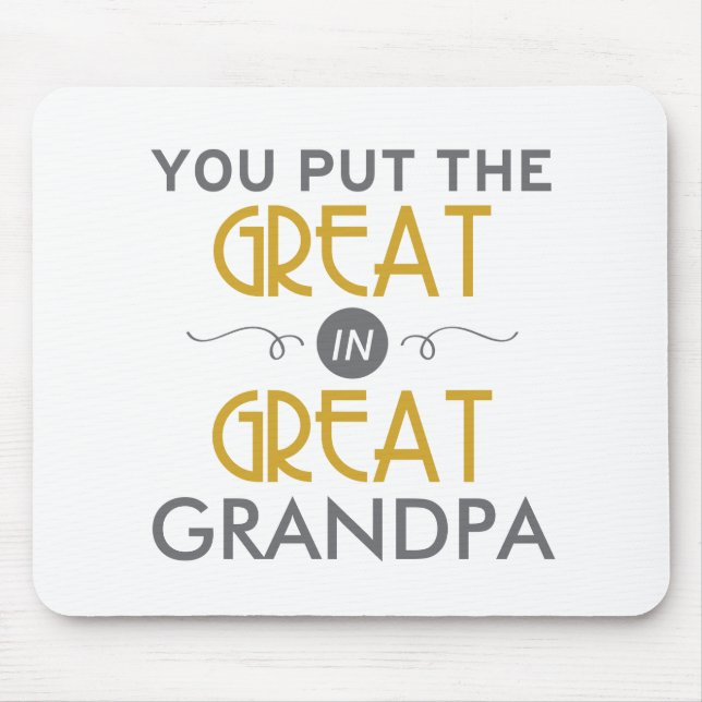 Sie setzten das große in großen Großvater ein Mousepad (Vorne)