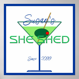 Sie Shed Frau's Männerhöhle Bar Poster Druck