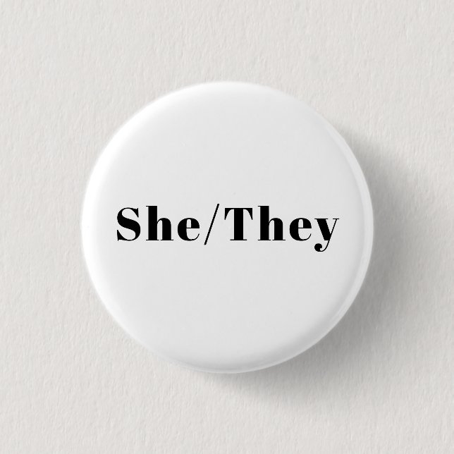 Sie, sie bevorzugten Pronouns Lgbtq Lgbt Pride Button (Vorderseite)