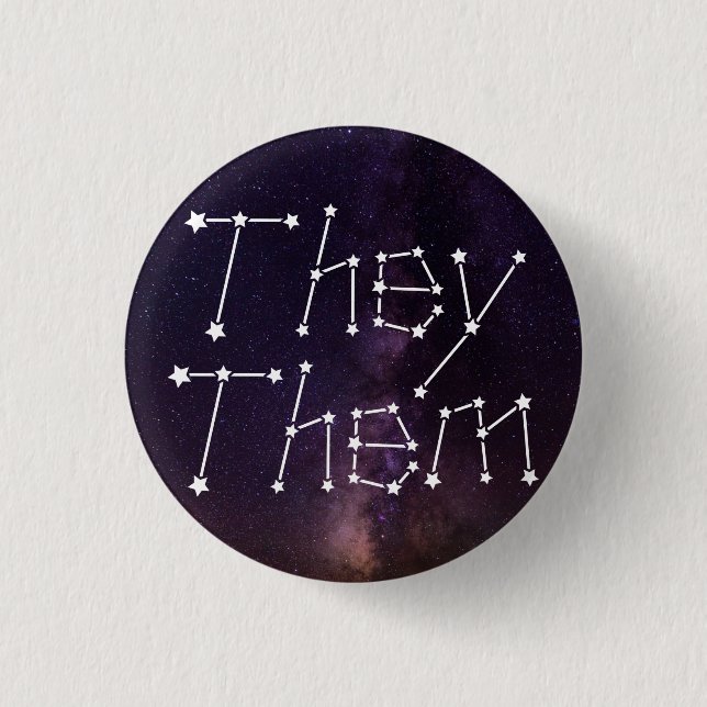 Sie/sie Galaxy Starry Night Sky Constellation Button (Vorderseite)