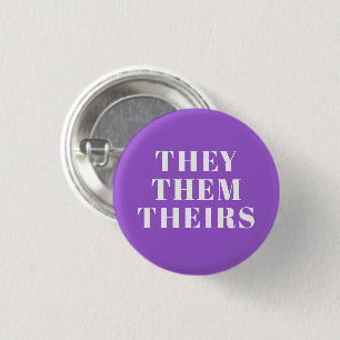 Sie, sie ihr Geschlecht Pronouns lila Lgbtq Button