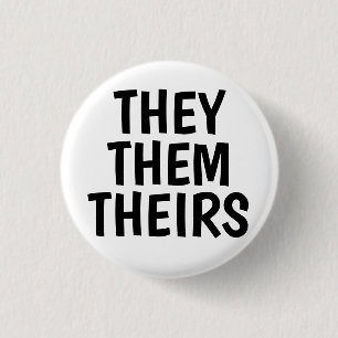 sie/sie/ihr Pronomina Schwarzweiss Button