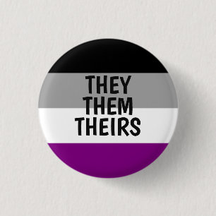 sie/sie/ihre Pronomen auf asexual stolze Flagge Button
