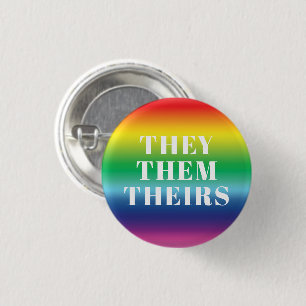 Sie, sie, ihre Pronos Lgbtq Pride Regenbogen Button