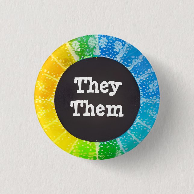 Sie / sie individuell anpassbares Pronoun-Abzeiche Button (Vorderseite)