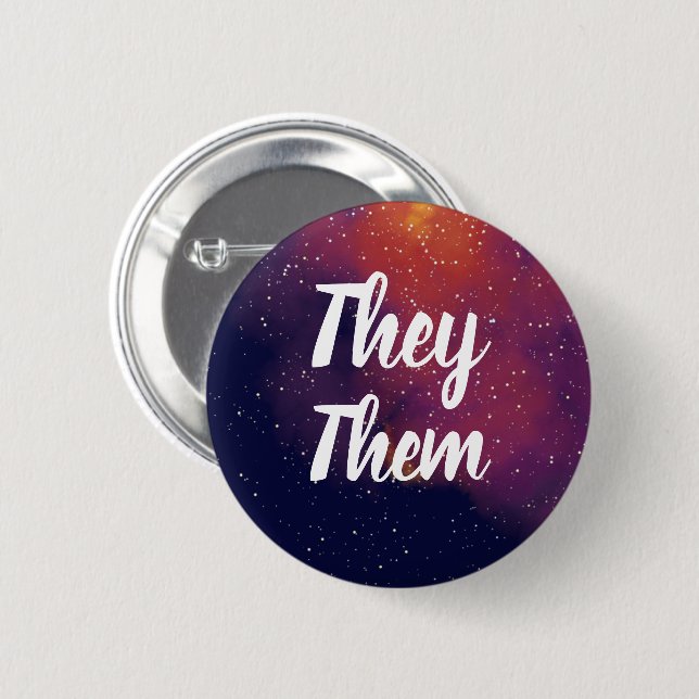 Sie/sie kundengerechtes Galaxie-Pronomen Button (Vorne & Hinten)