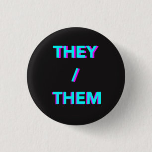 sie/sie Neonpronomenknopf Button