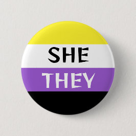 Sie/sie nicht binäre Flag Farben Custom Pronoun Button