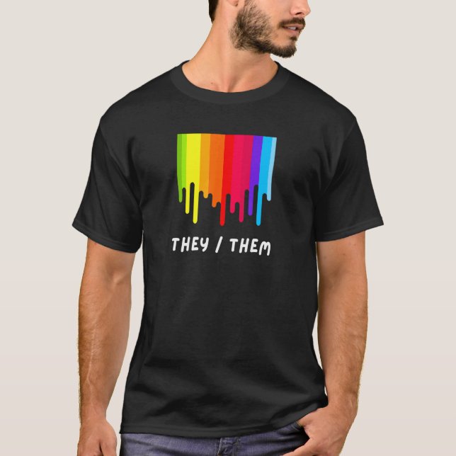 Sie sie nicht binäre Pronouns Gay Pride Monat Lgtb T-Shirt (Vorderseite)