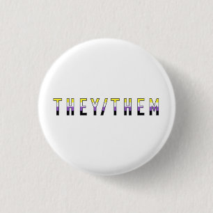Sie/sie nicht binäre Stolz Flag Pronouns Abzeichen Button