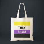 Sie/sie Pronomen-Nicht-Binäre Tragetasche<br><div class="desc">Die nicht-binäre kennzeichnende Flagge sie/sie Pronomina:)</div>