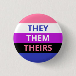 Sie/sie Pronomina Genderfluid Flaggen-Abzeichen Button