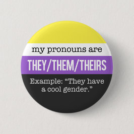 Sie/sie Pronomina - Nonbinary Flagge Button