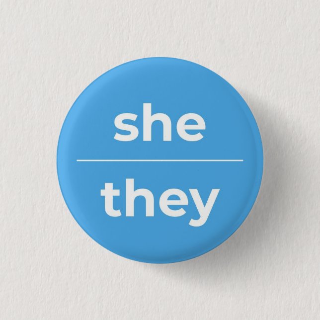 Sie/sie Pronoun-Button, 1¼ Zoll-Taste Button (Vorderseite)
