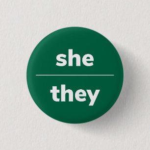 Sie/sie Pronoun-Button, 1¼ Zoll-Taste Button
