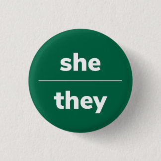 Sie/sie Pronoun-Button, 1¼ Zoll-Taste Button