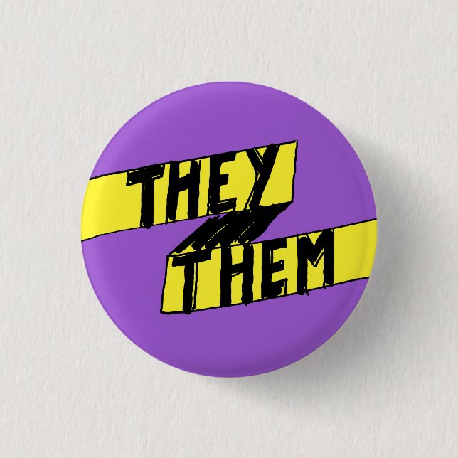 Sie sie Pronoun Button Nonbinary (Vorderseite)