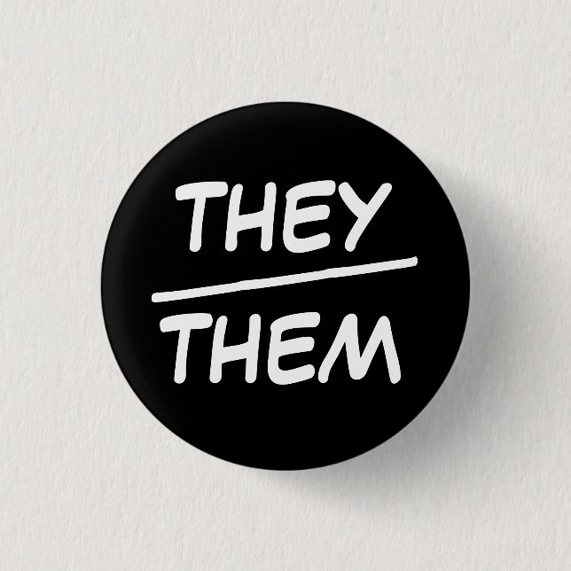 Sie/sie Pronouns Black & White Abzeichen Button (Vorderseite)