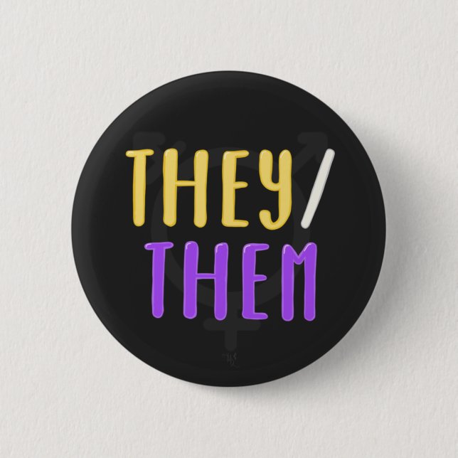 Sie/sie Pronouns Button Abzeichen (Vorderseite)