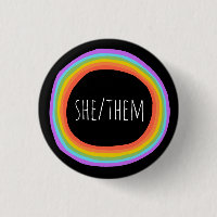 SIE/SIE Pronouns farbenfroher Regenbogenkreis Schw