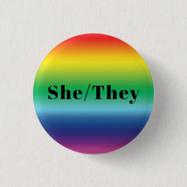 Sie, sie Pronouns Lgbtq Lgbt Pride Rainbow Colors Button