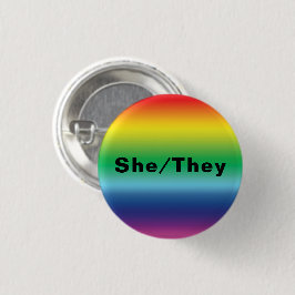 Sie, sie Pronouns Lgbtq Lgbt Pride Rainbow Colors Button