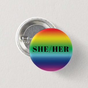 Sie, sie, Pronouns Lgbtq Lgbt Pride Rainbow Colors Button