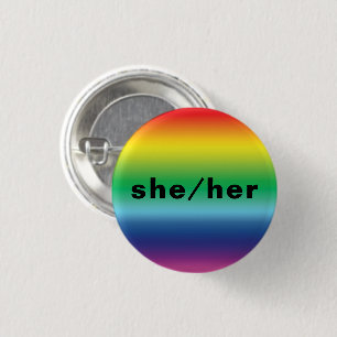 Sie, sie, Pronouns Lgbtq Lgbt Pride Rainbow Colors Button