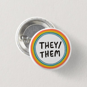 Sie/sie Pronouns Rainbow Soft Circle Ring Ring Button