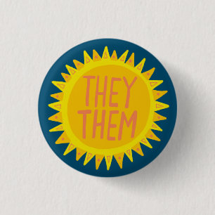 Sie / sie Pronouns Sonnenschein Pride handschrift Button